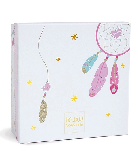 Cadeauset - roze pluchen knuffeldoek kat