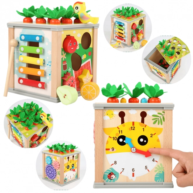 Houten educatieve kubus 5-in-1 voor kinderen