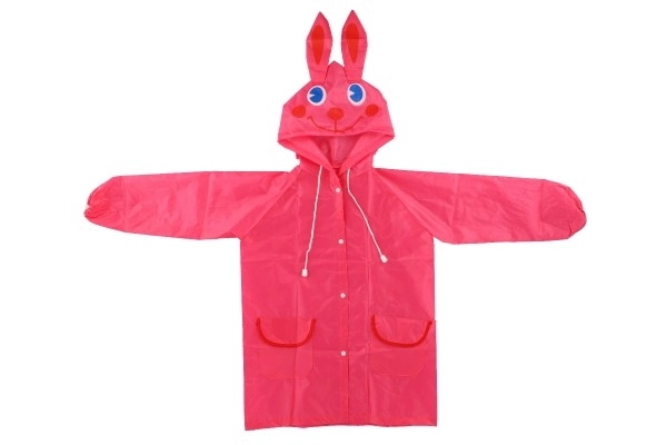 Imperméable pour enfants lapin taille 110-120cm rose en sachet 23x25cm