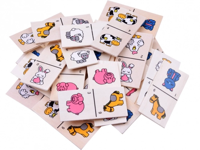 Domino puzzel gekleurde dieren