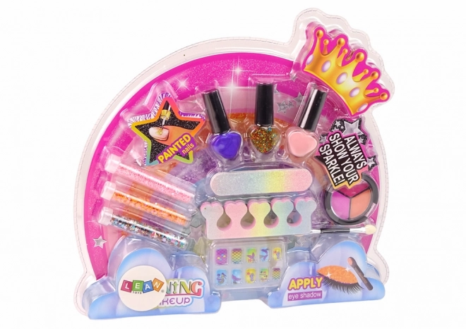 Regenbogen-Set zur Schminke und Nageldekoration