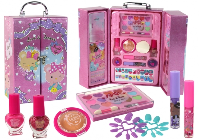 Kinder cosmetica set in roze koffertje