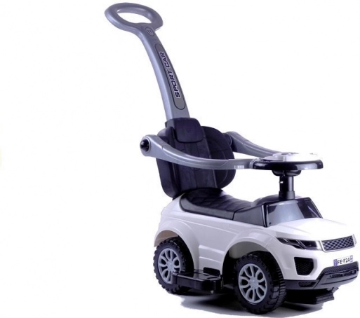 Weißer Kinder-Rutscher Sport Auto mit Führungsstange