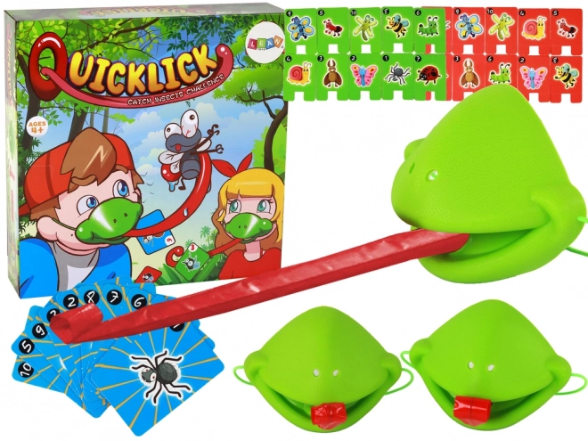 Leuk spel met snelle tongkikker - Vang insectenmasker van de kikker