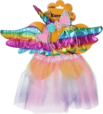 set de carnaval licorne avec ailes et jupe