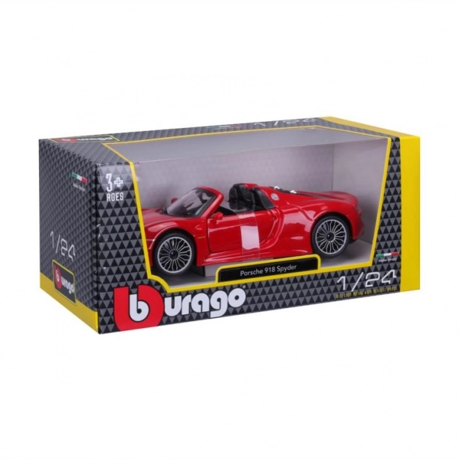 Modèle Bburago Porsche 918 Spyder rouge 1:24