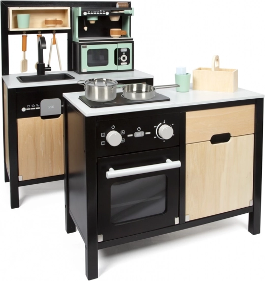 Small Foot kids' play kitchen with industrial design and kitchen island