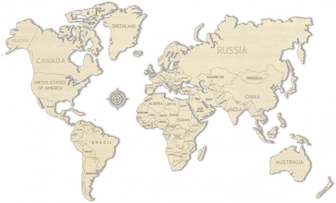 Wooden World Map WOODEN CITY Large