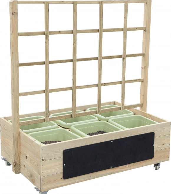Jardinière en bois sur roulettes avec tableau CLASSIC WORLD EDU
