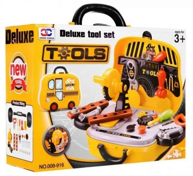 Kindergereedschapset 2-in-1 met koffer en werkbank