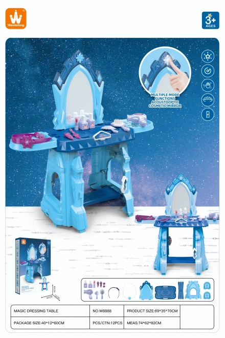 Interactieve toilettafel voor prinsessen met accessoires