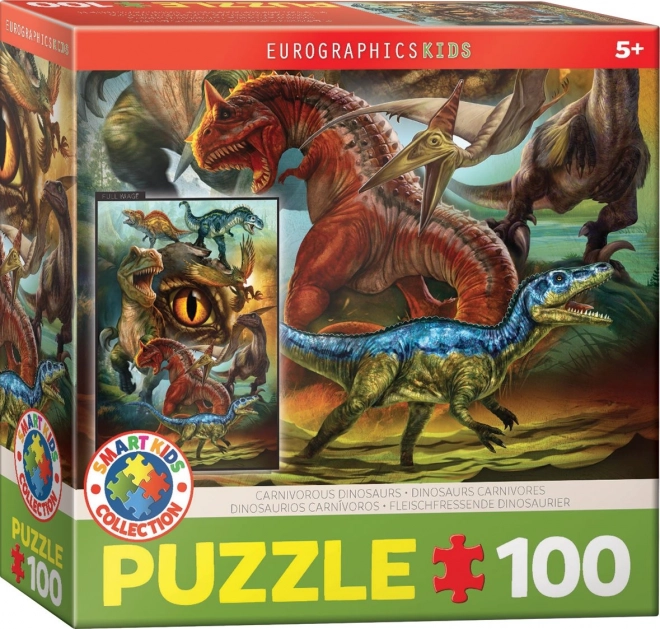 Puzzel vleesetende dinosaurussen 100 stukjes