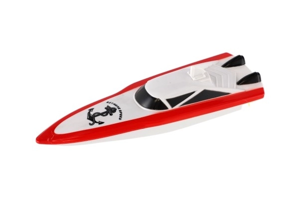 Motorboot/schip in het water RC plastic 19cm op batterijen+oplaadpack+USB 2,4Ghz in doos 26x13x15cm