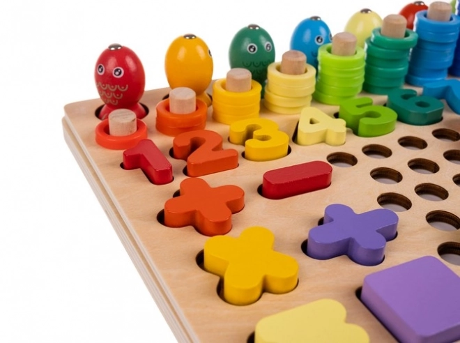 Houten mozaïek puzzel met balletjes