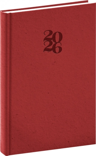 Dagboek Essenza 2026, kersenrood, 15 x 21 cm
