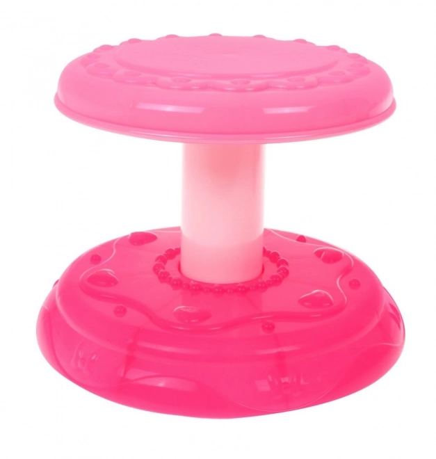 Roze kaptafel met spiegel en stoeltje + stylingaccessoires en föhn