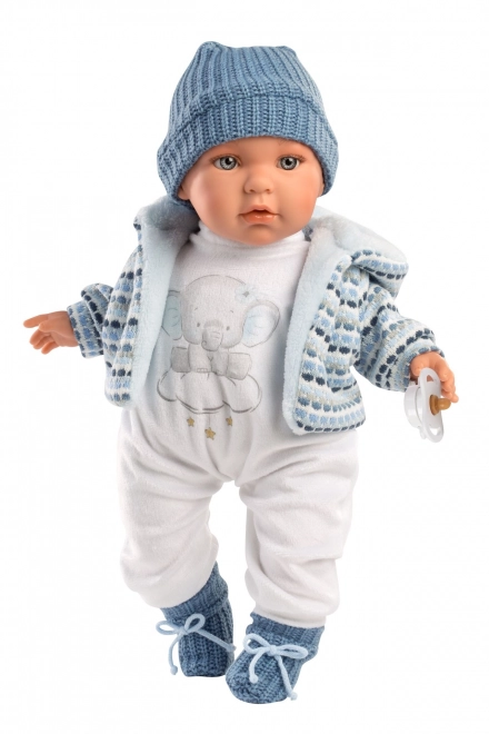 Llorens 42405 BABY ENZO - realistische pop met geluiden en zacht stoffen lichaam - 42 cm