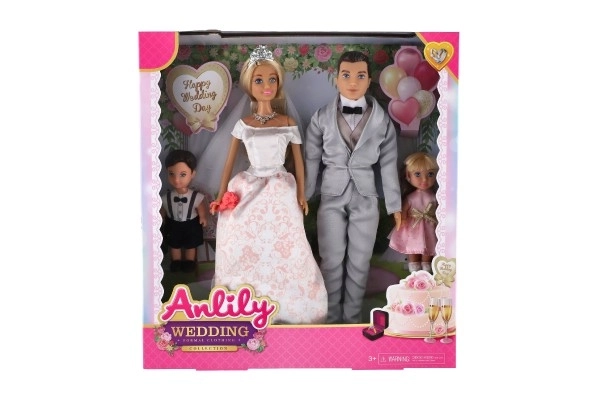 Pop bruid en bruidegom met familie Anlily