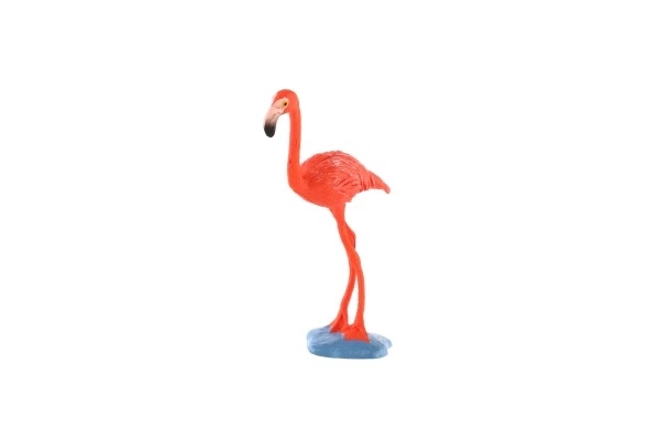 Plastic figuurtje van een Caribische flamingo 9 cm