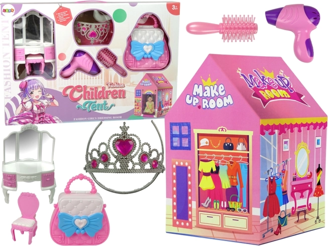 Children's Pink Princess Tent with Crown