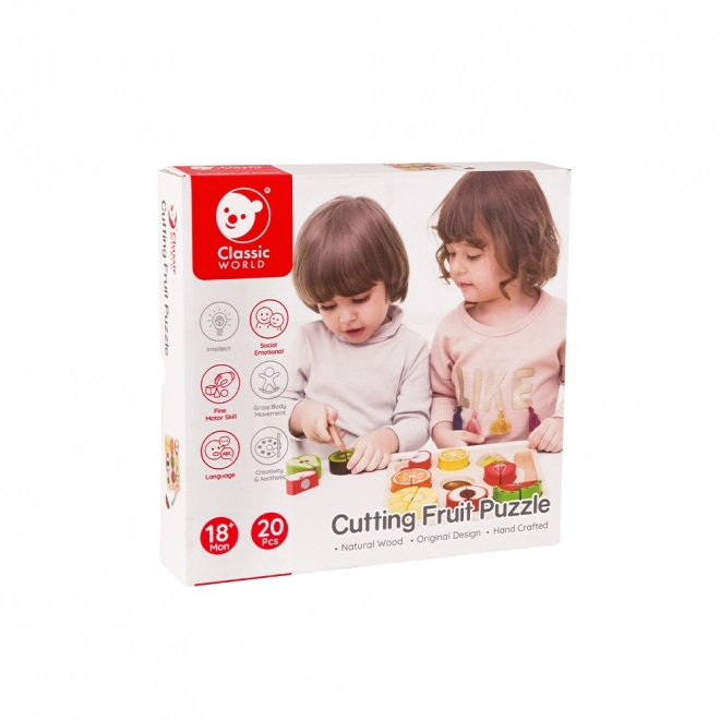 Classic World Wooden Fruit Cutting Montessori Set