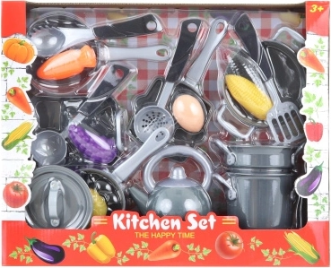 Kindergeschirr-Set mit Zubehör und Lebensmitteln