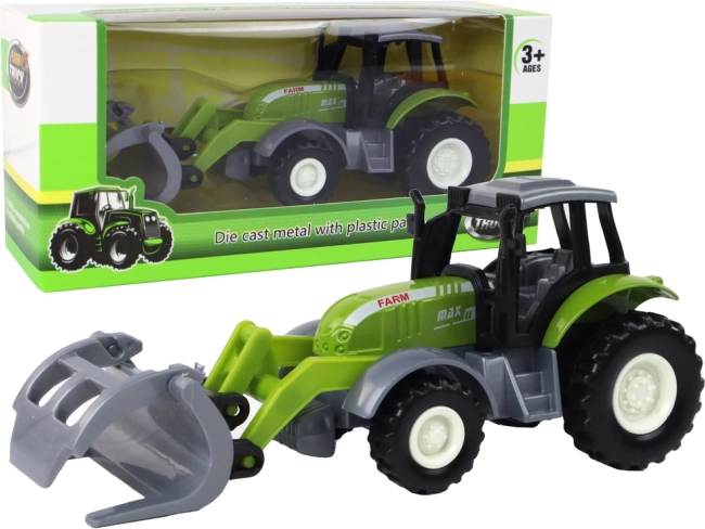 Green tractor with crocodile loader – children's agricultural machine