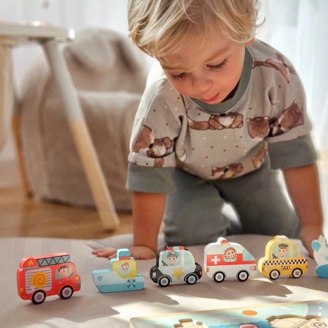 Houten puzzel Montessori stad