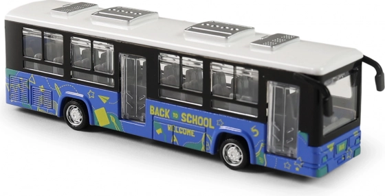 Metal bus with opening doors