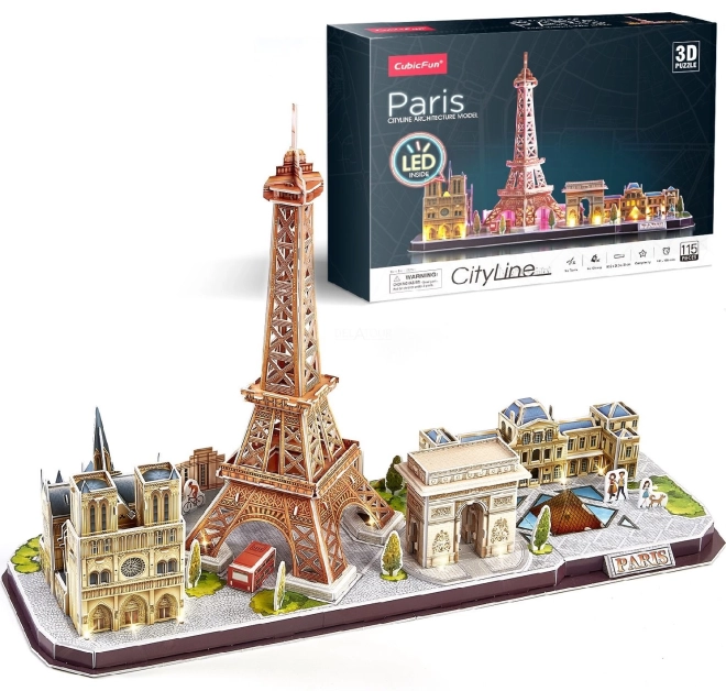 Lichtgevend 3D-puzzel CityLine Panorama Parijs