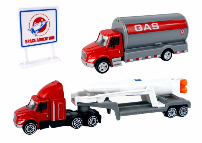 Camion avec remorque pour transporter la fusée
