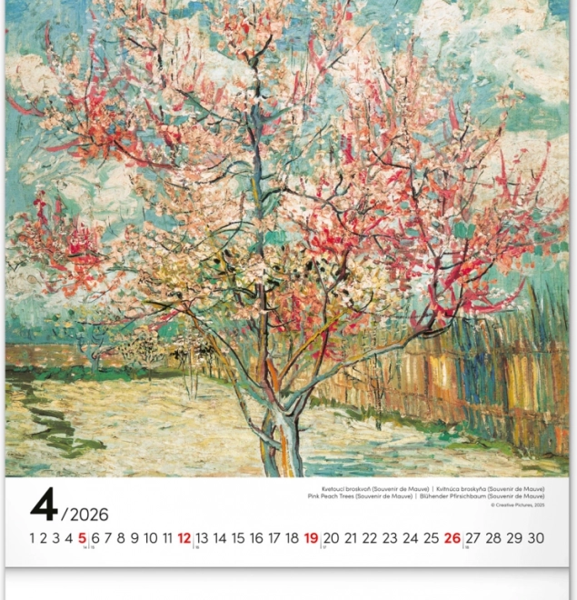 Calendrier mural Vincent van Gogh 2026