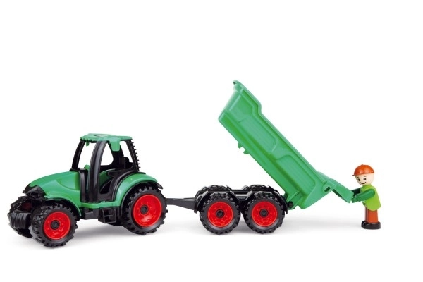 Auto Truckies tractor met aanhanger kunststof 32cm met figuur in doos 24m+