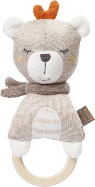 Plush teddy bear with wooden holder, FehnNatur 2.0