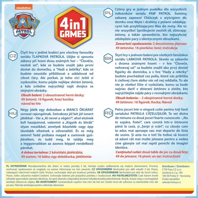 Trefl Paw Patrol 4-in-1 Game Set