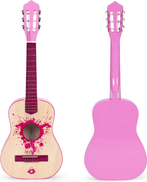Guitare pour enfants rose à 6 cordes ECOTOYS