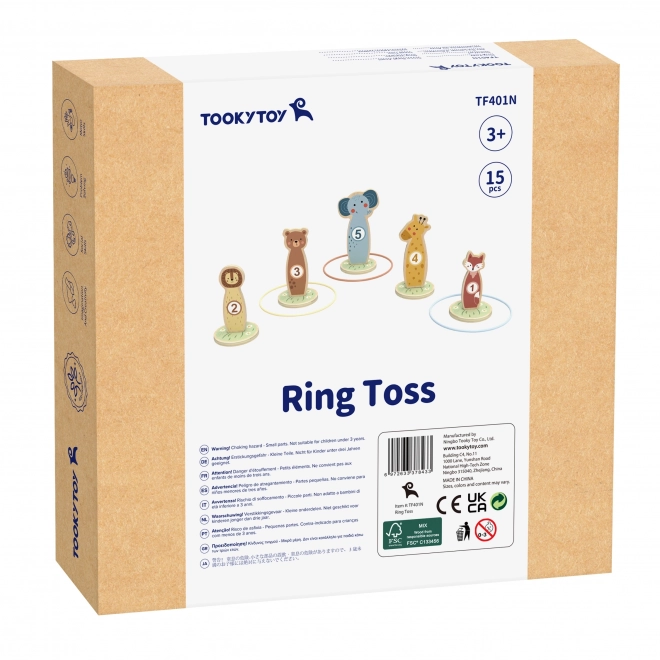 Jeu de précision en bois avec anneaux Tooky Toy