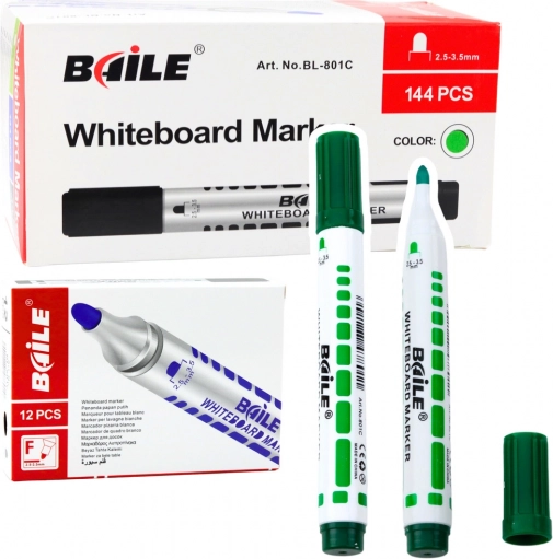Groene whiteboardmarkers 12 stuks