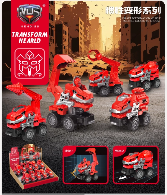 Autorobot Dino Brandweer 11 cm
