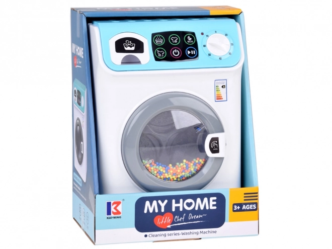 Kinderen wasmachine met touchscreen en effecten blauw