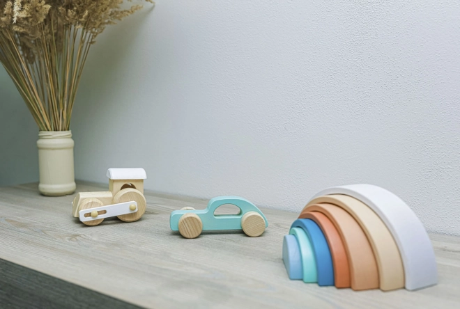 Houten sportautootje, Mint