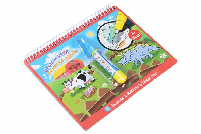 Waterkleurboek met dieren en pen 18,5x15,5 cm