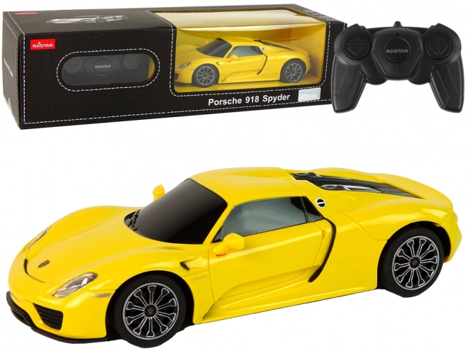 R/C Car Porsche 918 Remote Controlled Yellow 1:24
