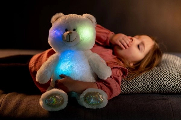 Dromer witte pluchen beer 40 cm met verlichting en geluid