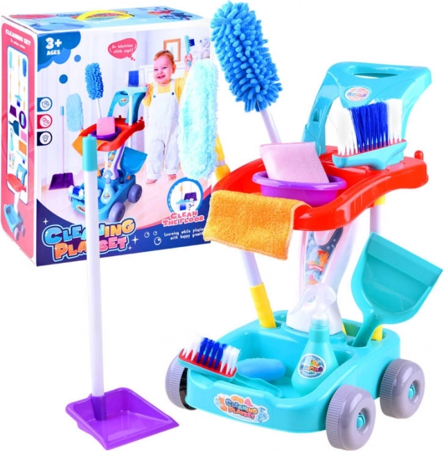 Chariot de ménage pour enfants avec accessoires