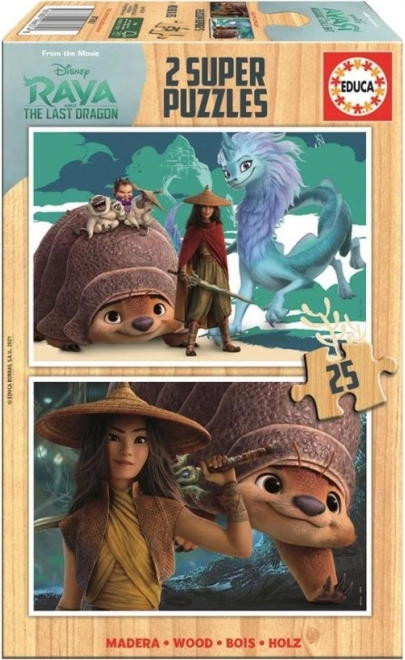 Houten puzzel RAYA EN DE LAATSTE DRAAK 2×25 stukjes – EDUCA