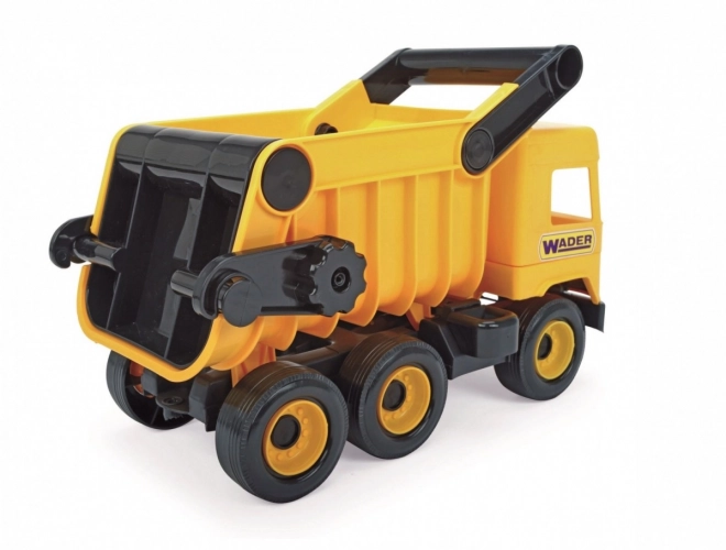 Gele kiepwagen Middle Truck 38 cm in doos