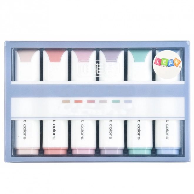Set mini markeerstiften in pastelkleuren 6 stuks