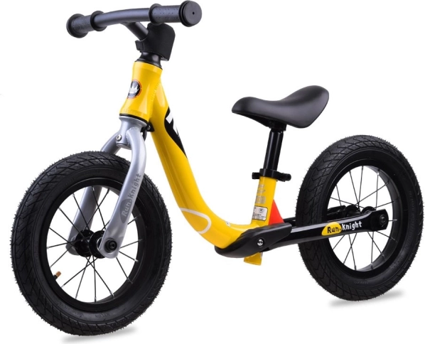 RoyalBaby Run Little Knight 12" Balance Bike with Inflatable Wheels – Yellow
