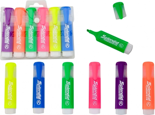 Set van 6 pastelmarkeerstiften